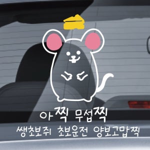 [스티키] 찍찍이 아찍무섭찍 초보운전 스티커 안전스티커, 샤르비앙(charbien)