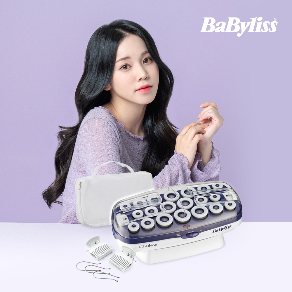 바비리스 프로 헤어롤 세팅기 BAB3025E BaByliss 나노 티타늄 5 롤러 세트 1.5 헤어 컬링 블루