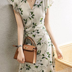 프레시 리프 플라워 랩 원피스[OP8511]