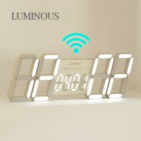 LUMINOUS WIFI 전파수신 LED 벽걸이 디지털 전자 벽시계