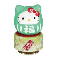 Sankyo 오르골 다루마 오르골 HELLO KITTY 녹색 CF307A