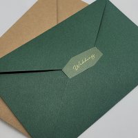 로얄그린 녹색 180x120 딥그린 고급 답례 청첩장 셀프 초대장 엽서 클래식 봉투 로얄그린 50매