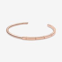 여자판도라팔찌80017600 Authentic Pandora Signature Rose Open Bangle Size 16