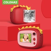 어린이용 즉석 인쇄 카메라  1080P HD 카메라  열 사진 종이 포함  생일 선물용 장난감 카메라