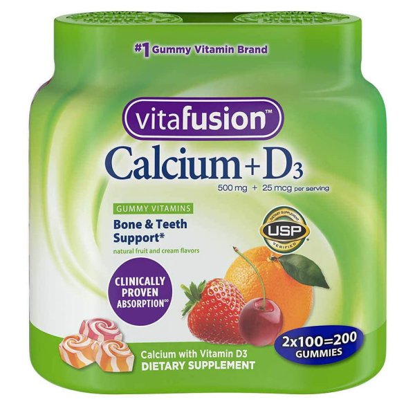 해외 <b>Vitafusion 비타민D</b> 칼슘 인 200젤리