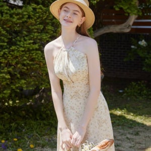[벨로디네라] Dahlia Halter Dress Yellow 23SSVDNDS01