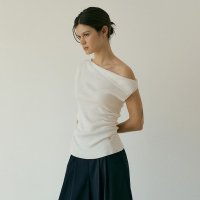 루시르주 Shirring drop sleeveless knit