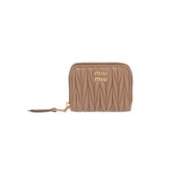 미우 미우 마테라쎄 나파 가죽 동전 지갑 카메오 Miu Miu Matelasse Nappa Leather Coin Purse Cameo