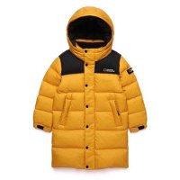 내셔널지오그래픽 키즈 바이슨 RDS 롱 덕 다운자켓 MUSTARD N194KDW180