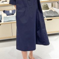 MHL 마가렛호웰 SANDED COTTON LINEN 원피스 다크