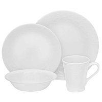 Corelle Embossed Bella Faenza 16-Pc Dinnerware Set White null  1