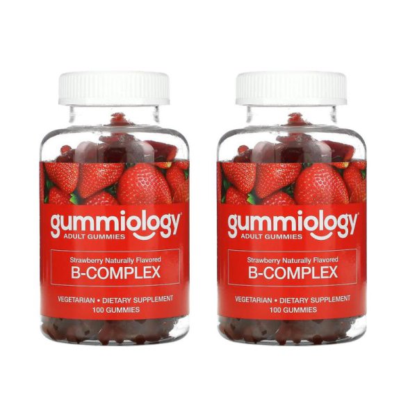 Gummiology <b>비타민</b>B 복합 천연 딸기 향 2팩 100개