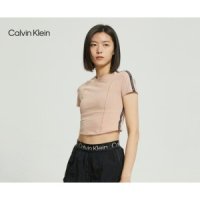 켈빈클라인 반팔 CK 크롭티 티셔츠 상의 로고 라운드넥 크루넥 CALVIN KLEIN