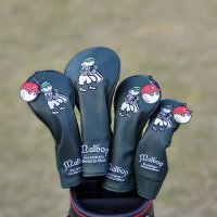 4 점 세트 캐디 Malbon Golf 말본 골프 클럽 커버 진한 녹색