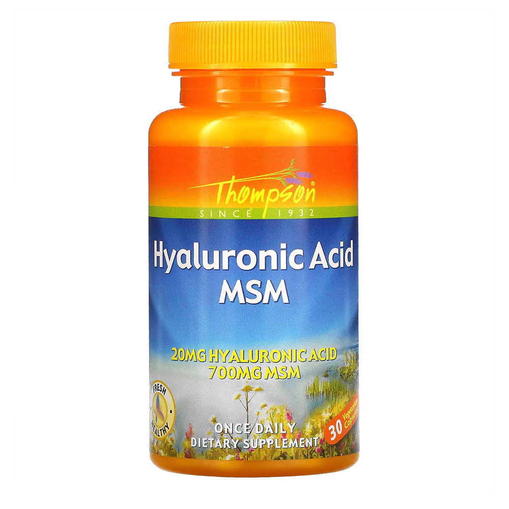 <b>톰슨</b> MSM <b>엠에스엠</b> 700mg 히알루론산 비타민C 아스코르브산 식이유황 30캡슐