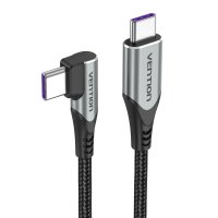 벤션 100W 직조 더블 90도 USB C to C타입 고속충전 케이블