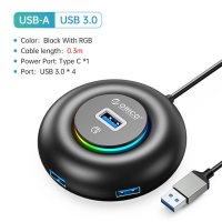 SD 메모리 블랙박스 카드 핸드폰 게임기 태블릿 노트북 에스디 ORICO RGB USB 허브 4 포트 3.0 멀티 분배기 C 타입 충전 전원 울트라 슬림 OTG 어댑터 PC 맥북