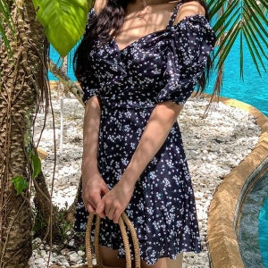 [55-120][💚3천장판매]그린플라워 원피스 수영복