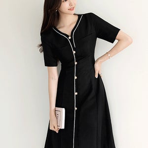 듀트지아 트리밍 썸머 트위드 원피스[단독특가]