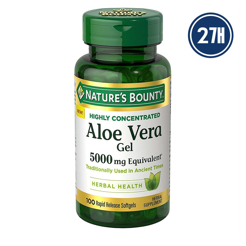 2개 <b>Natures Bounty Aloe Vera</b> 알로에 베라 100캡슐