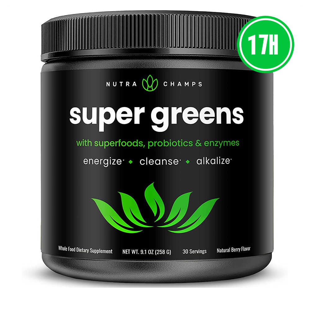 NutraChamps 슈퍼 <b>그린</b> 파우더 <b>스피루리나</b> 클로렐라