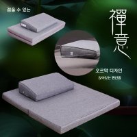 명상 쿠션 명상 기도 접이식 쿠션 -70롱X70와이드상패드 하패드 가십 자수