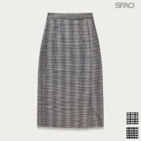 스파오 SPAO 체크 롱 H라인 스커트 SPWH923G24