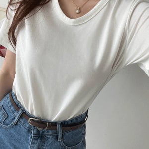 1+1할인 [국내제작] 쫀쫀대박 무지반팔티셔츠