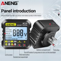 ANENG AC10 소켓 테스터 LCD 디지털 전원 콘센트 전압 테스트 검출기