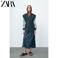 ZARA 자라조끼 코튼 플라워조끼자켓 벨트 조끼가디건