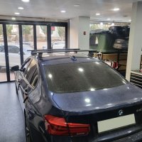 BMW3시리즈 F30 툴레기본바, 7107윙바에보 블랙세트, 2012-2018, BMW F30 툴레 루프랙 기본바 루프박스 자전거캐리어 가로바세트, 툴레윙바에보