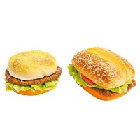 미니어처 햄버거 가짜 빵 모형 가정 주방 장식 디스플레이 소품 장식용 2개
