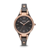 파슬 Fossil Georgia 여성용 쿼츠 스테인리스 스틸 가죽 캐주얼 시계 Standard