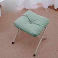소파 풋스툴 접이식 의자 발판-두꺼운 작은 발판--면 린넨 녹색