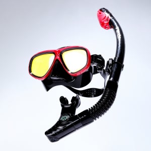 스쿠알로 미러 스노클세트 레드  SST-401MR-RED