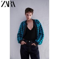 ZARA 자라가디건 하운드체크가디건 니트코튼가디건