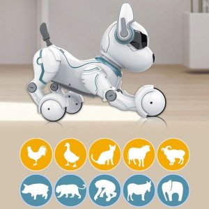 스마트 토킹 RC 로봇 강아지 워킹 앤 댄스 인터랙티브 원격 음성 제어 지능형 장난감 생일 선물116418