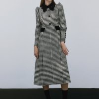 에스블랑 Amelia Check Pattern Feminine Dress