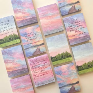 감성 노을 하늘 떡메모지 일러스트 다꾸 사무용품 떡메, greenut