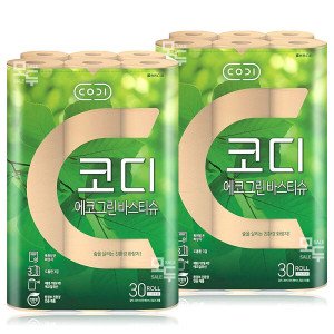 코디 코디 에코그린 바스티슈 30M 30롤x2팩 /화장지 두루마리