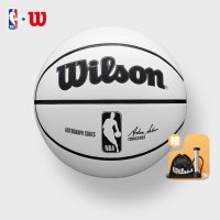 화이트 윌슨 농구공 흰색 장식용 선물용 NBA 7호 기념품 아담실버 사인공 WTB3404IB07CN