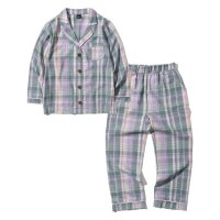 오아이오아이LOGO FLANNEL PAJAMAS GREEN CHECK