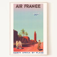 로얄블루아트샵 에어 프랑스 항공사 포스터 북아프리카 비행 그림 액자
