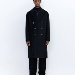 [인사일런스] 캐시미어 더블 롱 코트 BLACK IM2D4CT02BK