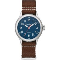 Bulova 남성용 밀리터리 A11 스테인레스 스틸 3 핸드 Hack 오토매틱 시계 가죽 스트랩 기본 96A282