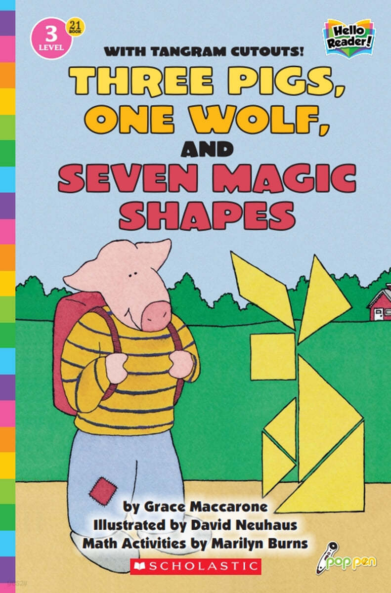 Three pigs one wolf and seven magic shapes : a math reader with tangram cutouts!