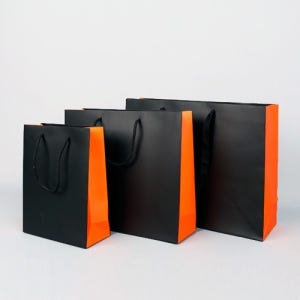 코팅쇼핑백 블랙/오렌지무광C-Plus (50장)