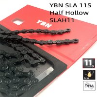 YBN 자전거 체인  하프 할로우 오일 슬릭 티타늄 코팅  시마노 및 SRAM용 MTB 로드 바이크 체인  11 단 SLAH11