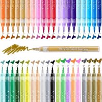 그립감좋은펜 40 색 아크릴 페인트 마커 펜 0 팁 선명한 실버색네임펜