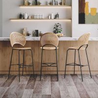 Nordic Solid Wood Bar Chair for Home Furniture Light Luxury Cafe Restaurant Counter Stool Chair Desi